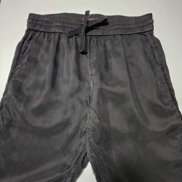 J. Crew Black Cupro Blend High Rise Loose Fit Joggers Vacation - Picture 3 of 4